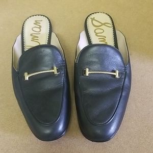 Sam Edelman black leather mules